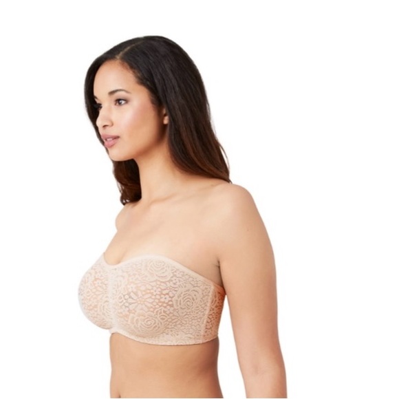 NWT Wacoal Convertible Halo Lace Nude Bra 32E Underwire. Strapless/Multi Straps - Picture 2 of 12